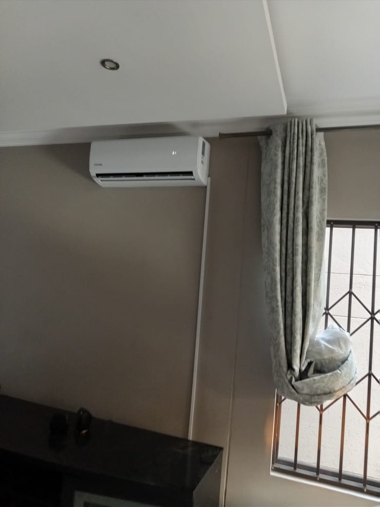 Split AC indoor unit installed in living room